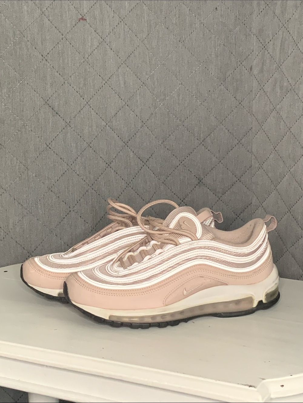 #164 Nike Women’s Air Max 97 Sneakers - Blush Pink/White